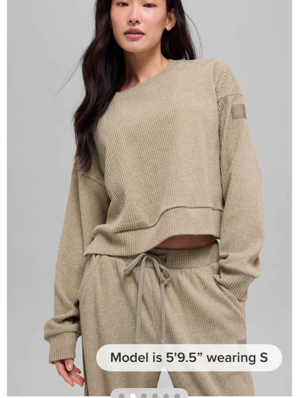 ALO Yoga Crewneck Sweater in Taupe